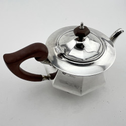 Arts and Crafts Style Edwardian Sterling Silver Tea Pot