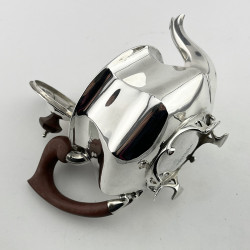 Arts and Crafts Style Edwardian Sterling Silver Tea Pot