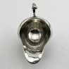 Irish Sterling Silver Sauce Boat with Repousse Celtic Style Decoration