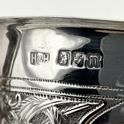 Irish Sterling Silver Sauce Boat with Repousse Celtic Style Decoration
