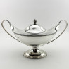 Very Elegant Boat Shaped Sterling Silver Sauce Tureen (1903)