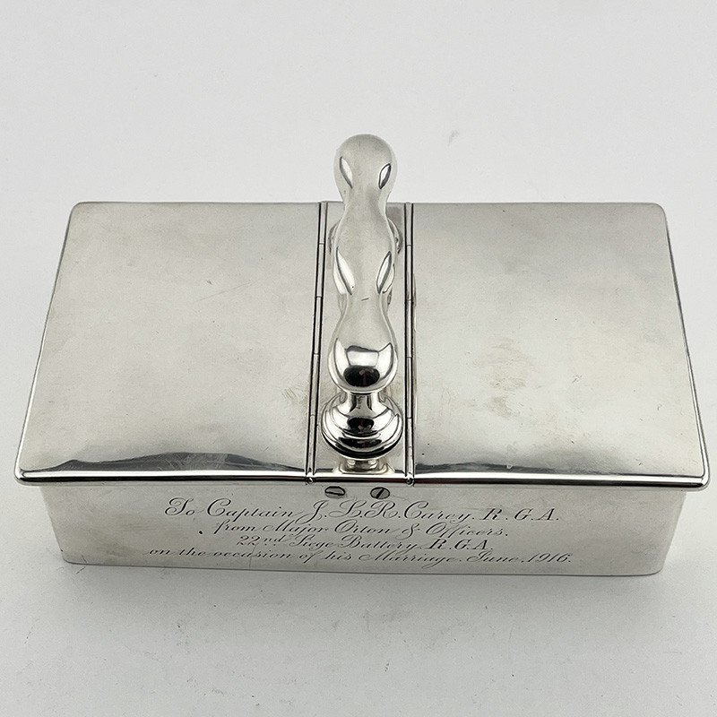 Sterling Silver Military Presentation Trinket or Cigarette Box (1914) Sterling Silver Military Presentation Trinket or Cigarette Box (1914)
