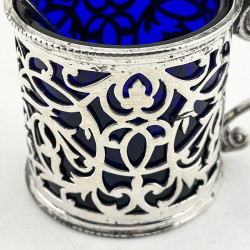 Late Victorian Sterling Silver Mustard Pot in a Cylindrical Form