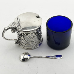 Late Victorian Sterling Silver Mustard Pot in a Cylindrical Form