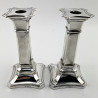 Handsome Pair of Late Victorian Sterling Silver Candlesticks (1899)