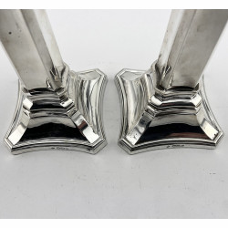 Handsome Pair of Late Victorian Sterling Silver Candlesticks