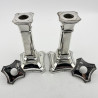 Handsome Pair of Late Victorian Sterling Silver Candlesticks
