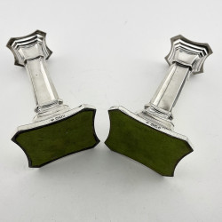 Handsome Pair of Late Victorian Sterling Silver Candlesticks