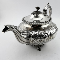 Decorative Early Victorian Sterling Silver Tea Pot