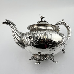 Decorative Early Victorian Sterling Silver Tea Pot