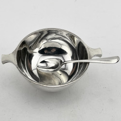 Plain Circular Sterling Silver Porringer or Christening Set