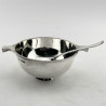 Plain Circular Sterling Silver Porringer or Christening Set