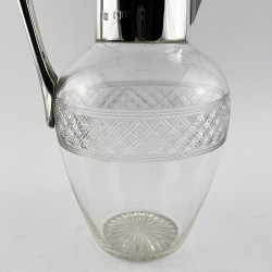 Late Victorian Sterling Silver Claret Jug by Hukin & Heath
