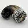Scottish Sterling Silver Snuff Mull with Rams Horn Body