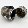 Scottish Sterling Silver Snuff Mull with Rams Horn Body