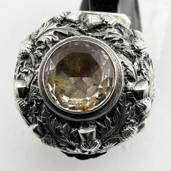Scottish Sterling Silver Snuff Mull with Rams Horn Body
