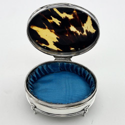 Sterling Silver and Tortoiseshell Jewellery or Trinket Box