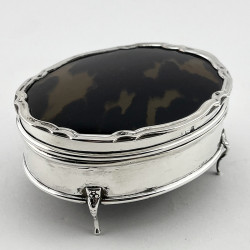 Sterling Silver and Tortoiseshell Jewellery or Trinket Box