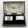 Pretty Pair of Chester Sterling Silver Boxed Napkin Rings (1922)
