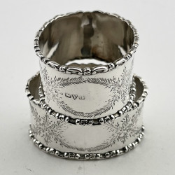 Pretty Pair of Chester Sterling Silver Boxed Napkin Rings