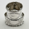 Pretty Pair of Chester Sterling Silver Boxed Napkin Rings