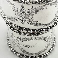Pretty Pair of Chester Sterling Silver Boxed Napkin Rings