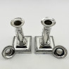Pretty Pair of Edwardian Sterling Silver Candlesticks