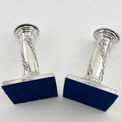 Pretty Pair of Edwardian Sterling Silver Candlesticks