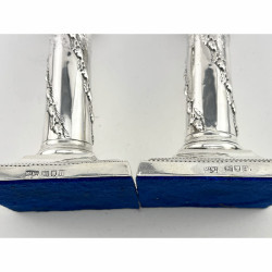 Pretty Pair of Edwardian Sterling Silver Candlesticks
