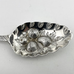 Boxed Pair of George III Sterling Silver Berry or Serving Spoons