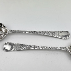 Boxed Pair of George III Sterling Silver Berry or Serving Spoons