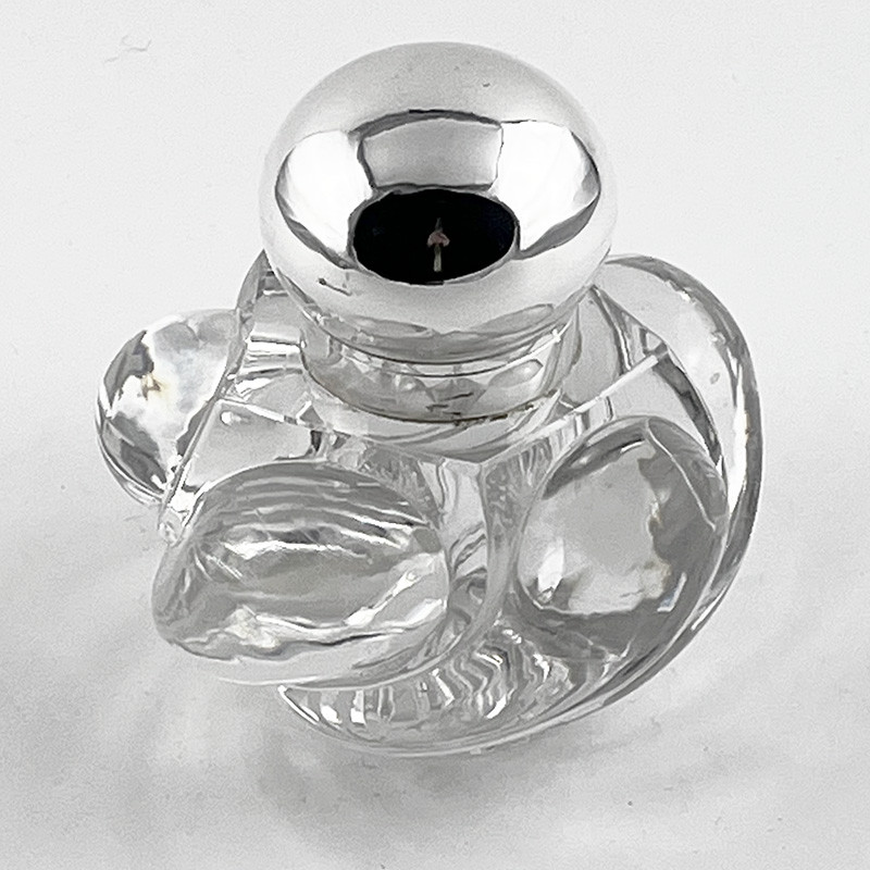Handsome Edwardian Sterling Silver and Glass Ink Bottle (1910)