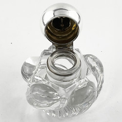 Handsome Edwardian Sterling Silver and Glass Ink Bottle