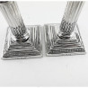 Pair of Late Victorian Sterling Silver Candlesticks in a Corinthian Column Style