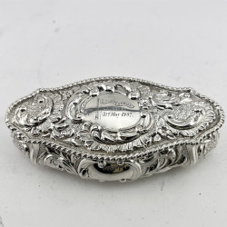 Edwardian Sterling Silver Jewellery or Trinket Box with Nautical Inscription