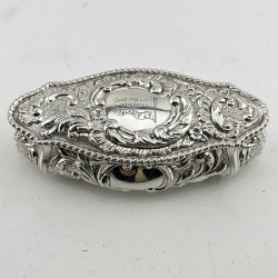 Edwardian Sterling Silver Jewellery or Trinket Box with Nautical Inscription