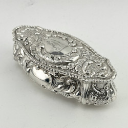 Edwardian Sterling Silver Jewellery or Trinket Box with Nautical Inscription