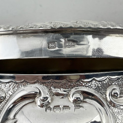 Edwardian Sterling Silver Jewellery or Trinket Box with Nautical Inscription
