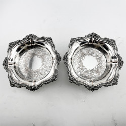 Pair of Original Condition Old Sheffield Plate Coasters