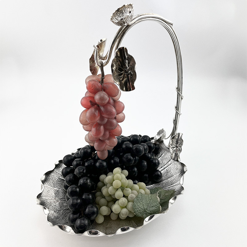 Late Victorian Silver Plated Grape Stand in Rustic Form (c.1895)