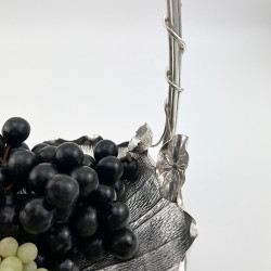 Late Victorian Silver Plated Grape Stand in Rustic Form