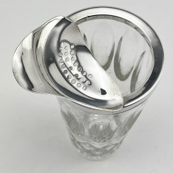Quality Cut Glass Cocktail Jigger Silver Plated Mount
