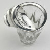 Quality Cut Glass Cocktail Jigger Silver Plated Mount