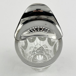 Quality Cut Glass Cocktail Jigger Silver Plated Mount