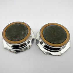 Very Pretty Pair of Old Sheffield Plate Wine Coasters