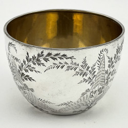 Small Sterling Silver Bowl with Aesthetic Movement Decoration