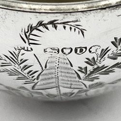 Small Sterling Silver Bowl with Aesthetic Movement Decoration