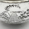 Small Sterling Silver Bowl with Aesthetic Movement Decoration