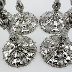 Set of Four Smith & Sissons & Co Victorian Silver Plated Candlesticks