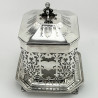 Unusual Decorative Victorian Silver Plated Biscuit or Trinket Box
